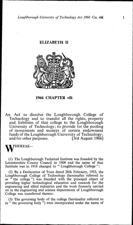 Loughborough University of Technology Act 1966