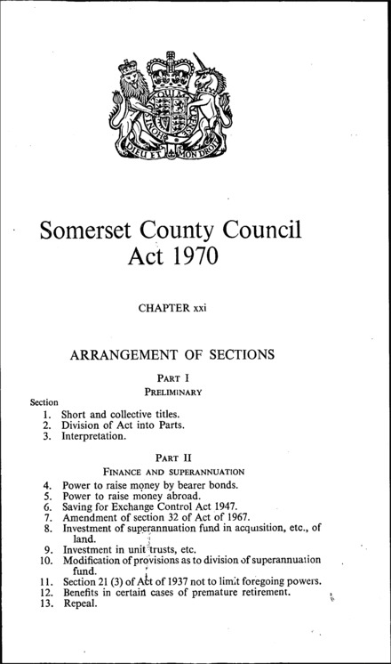 Somerset County Council Act 1970