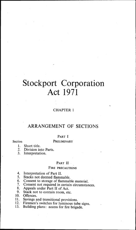 Stockport Corporation Act 1971