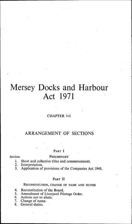 Mersey Docks and Harbour Act 1971