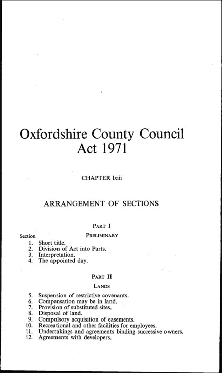 Oxfordshire County Council Act 1971