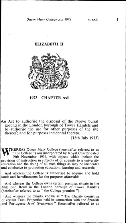 Queen Mary College Act 1973