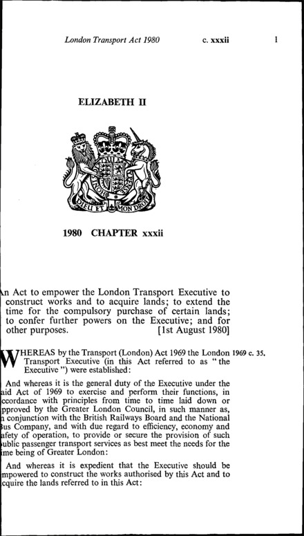 London Transport Act 1980