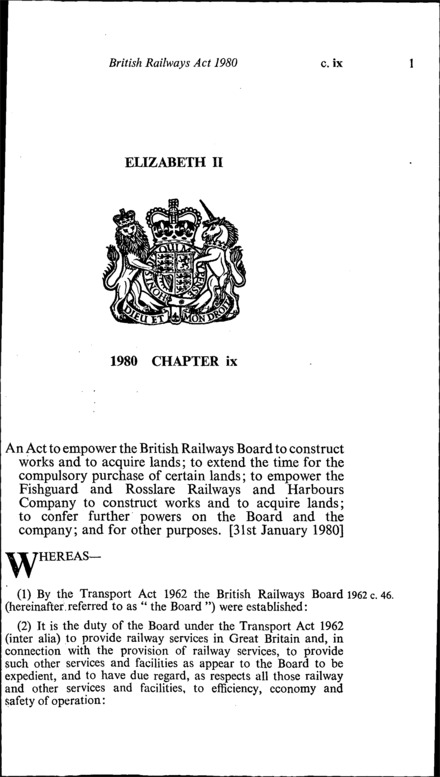 British Railways Act 1980