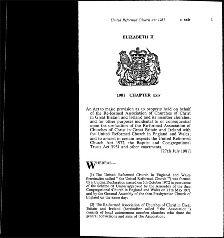 United Reformed Church Act 1981