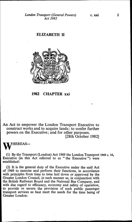 London Transport (General Powers) Act 1982