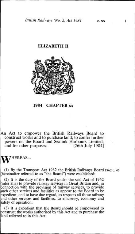 British Railways (No. 2) Act 1984