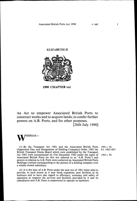 Associated British Ports Act 1990