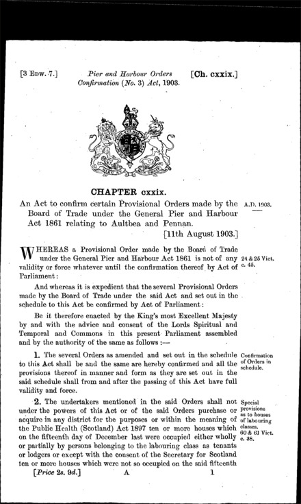 Pier and Harbour Orders Confirmation (No. 3) Act 1903