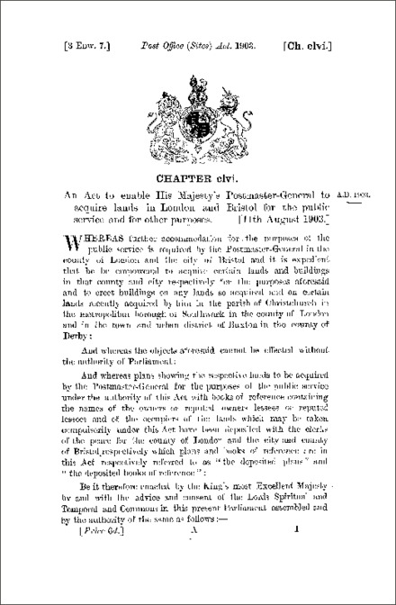 Post Office (Sites) Act 1903