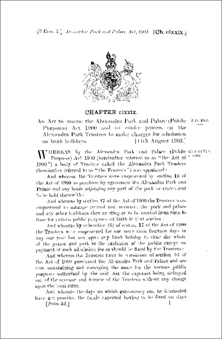 Alexandra Park and Palace Act 1903