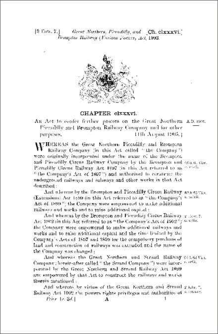 Great Northern, Piccadilly and Brompton Railway Act 1903