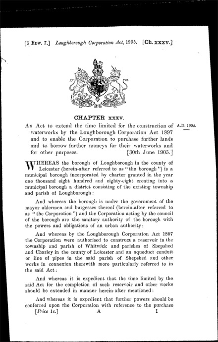 Loughborough Corporation Act 1905