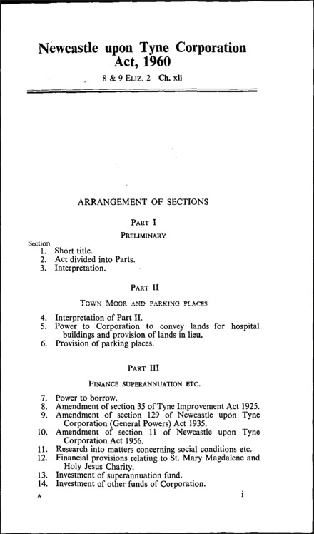 Newcastle-upon-Tyne Corporation Act 1960