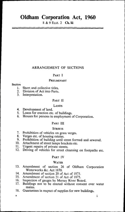 Oldham Corporation Act 1960