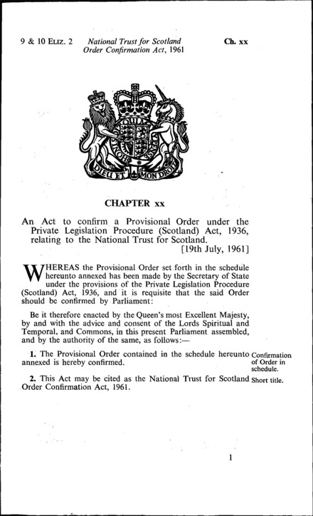 National Trust for Scotland Order Confirmation Act 1961