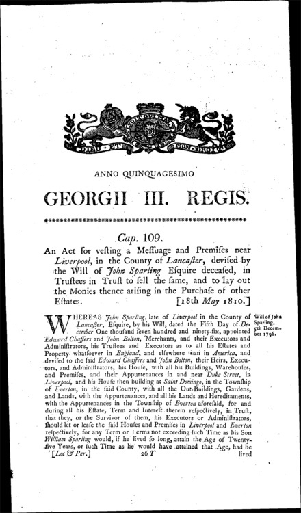 Sparling's Estate Act 1810