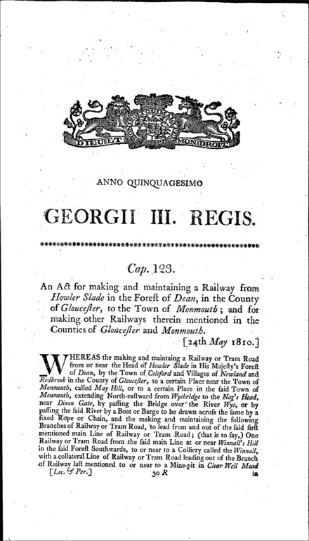 Monmouth Railway Act 1810