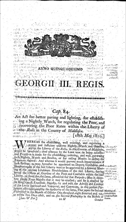 Rolls Liberty Improvement Act 1810