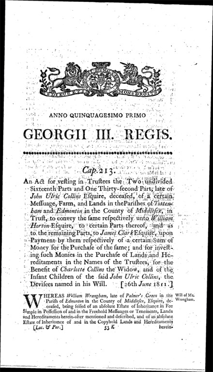 Collins' Estate Act 1811
