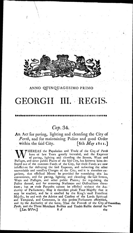 Perth Improvement Act 1811