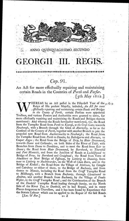 Roads in Perth and Forfar Act 1812