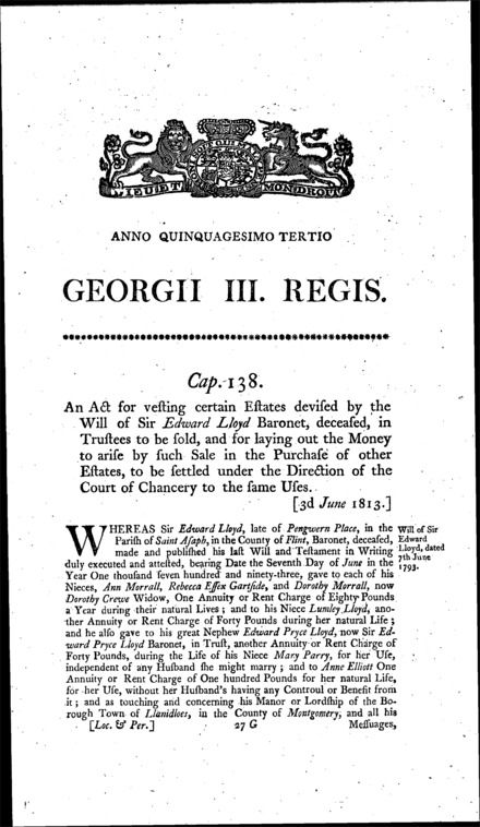 Lloyd's Estate Act 1813