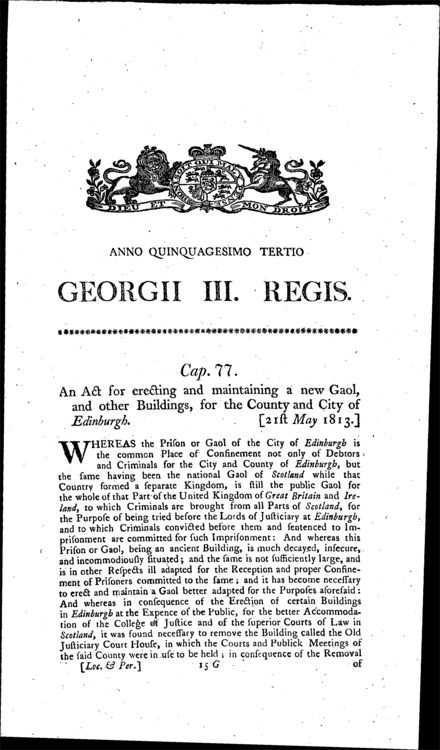 Edinburgh Gaol Act 1813