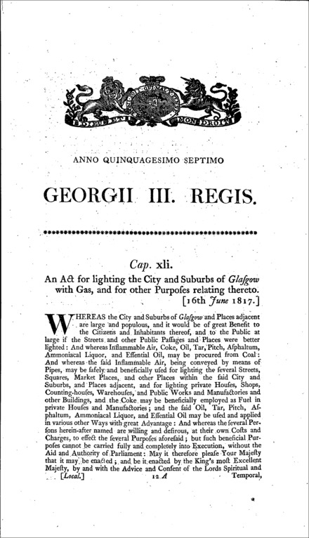 Glasgow Gas Act 1817