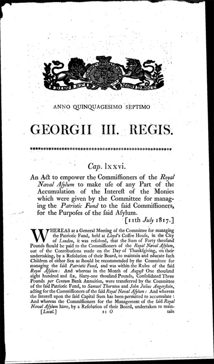 Royal Naval Asylum Act 1817