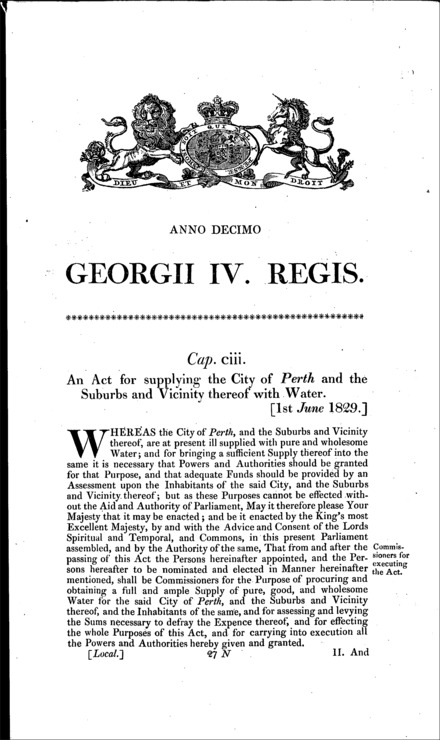 Perth Water Act 1829