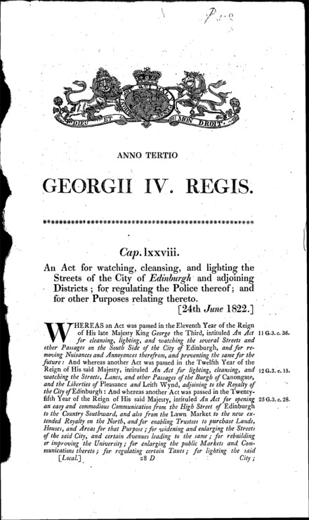 Edinburgh Improvement Act 1822