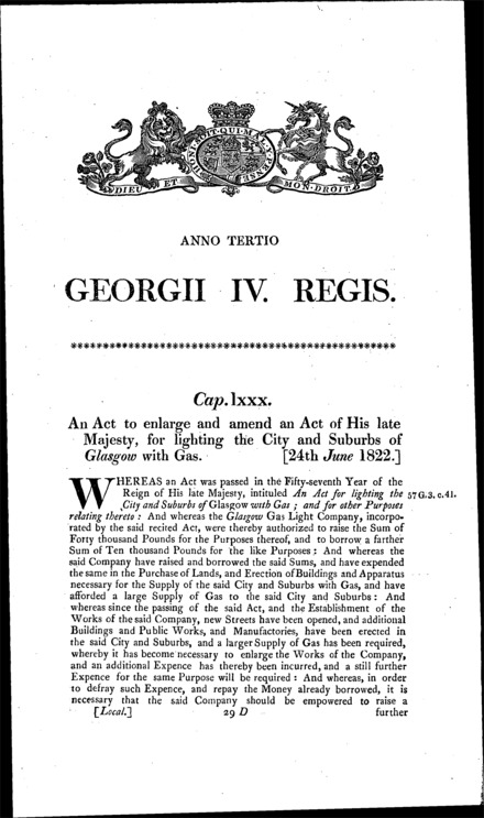 Glasgow Gas Act 1822