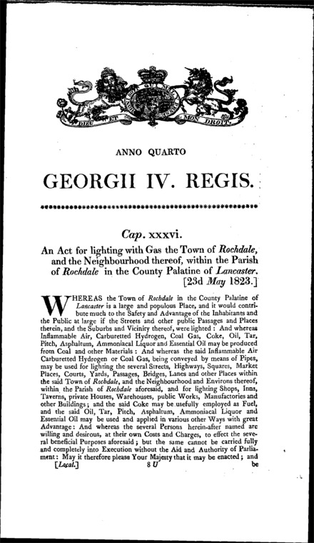 Rochdale Gas Act 1823