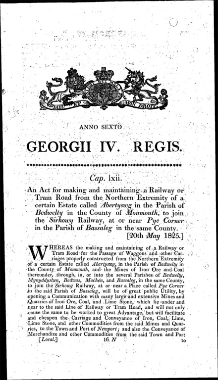Rumney Railway Act 1825