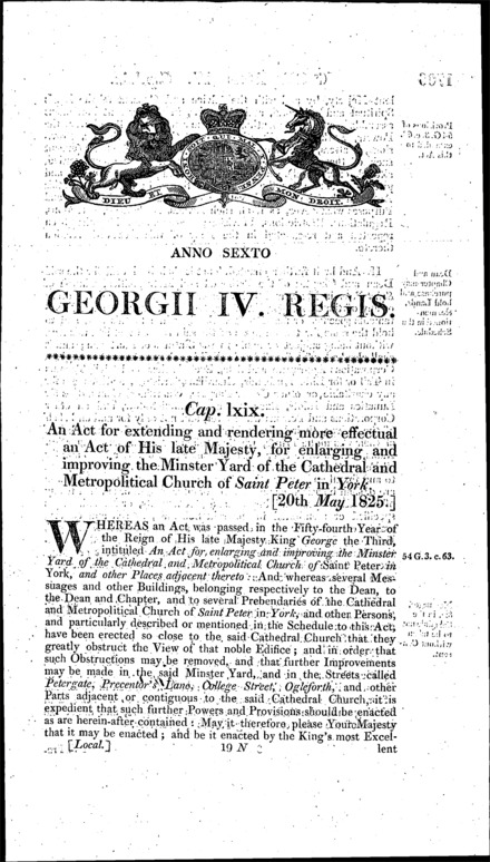 York Minster Act 1825