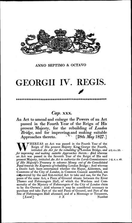 London Bridge Act 1827