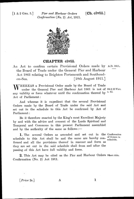 Pier and Harbour Orders Confirmation (No. 2) Act 1911