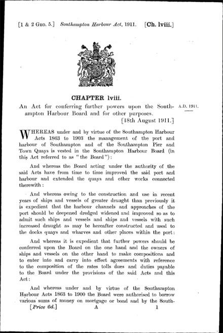 Southampton Harbour Act 1911