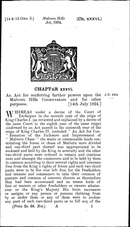 Malvern Hills Act 1924