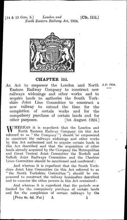 London and North Eastern Railway Act 1924