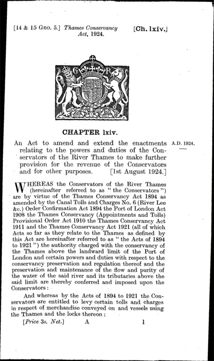 Thames Conservancy Act 1924