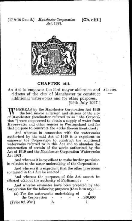 Manchester Corporation Act 1927