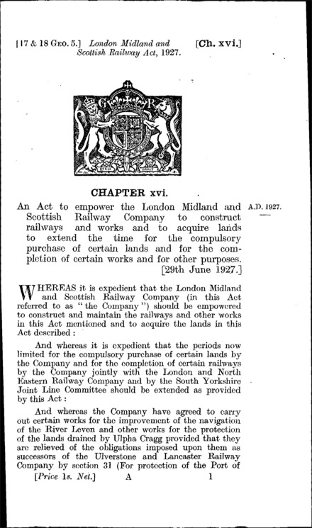 London, Midland and Scottish Railway Act 1927