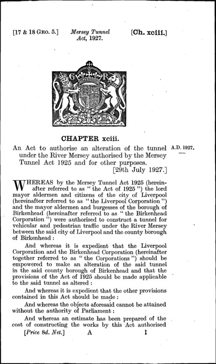 Mersey Tunnel Act 1927