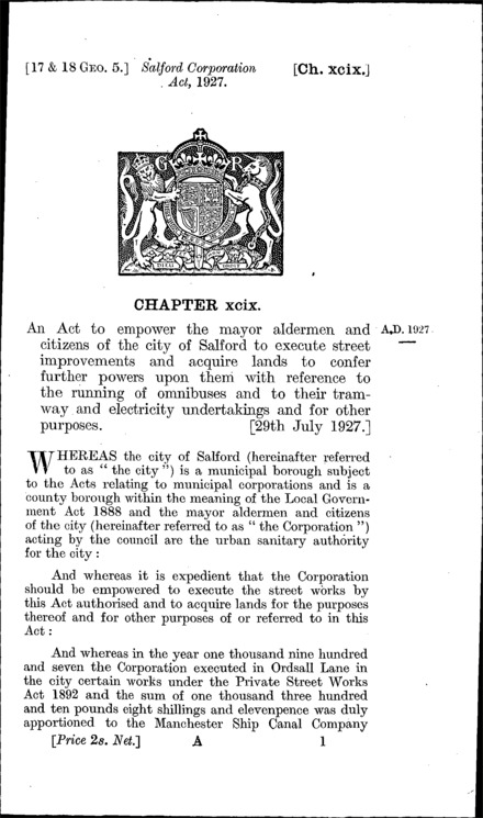 Salford Corporation Act 1927