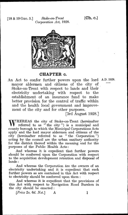 Stoke-on-Trent Corporation Act 1928