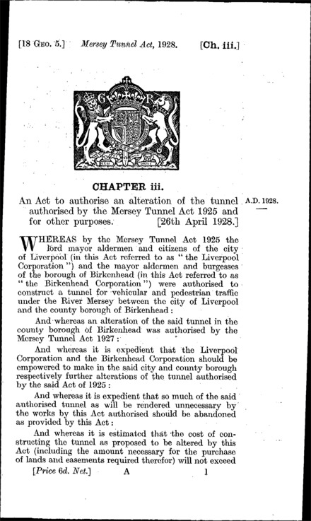 Mersey Tunnel Act 1928
