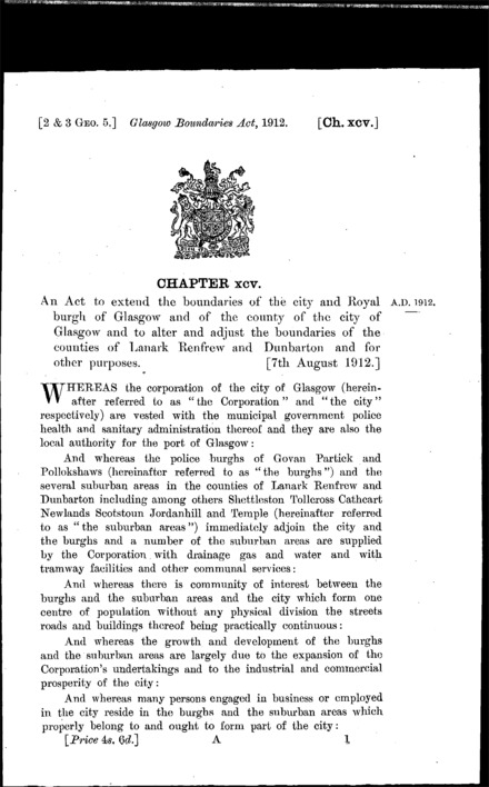 Glasgow Boundaries Act 1912