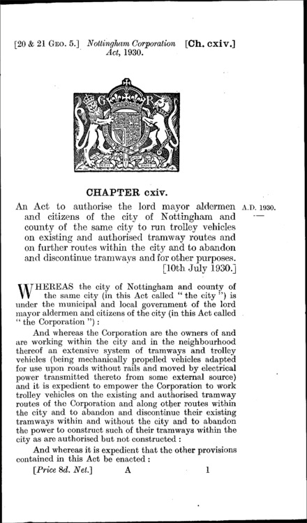 Nottingham Corporation Act 1930